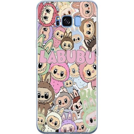Kompatibel Mobilcover til Samsung Galaxy S8 Rosa kawaii-komposition med søde animerede figurer og bløde former