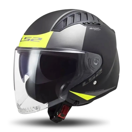 Jethelm LS2 OF600 Copter II Urban Matt Schwarz/Hi-Vis Gelb M