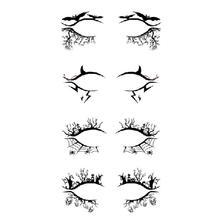4 par tillfälliga ögonklistermärken Diy Halloween Eyeliner Eyes Make