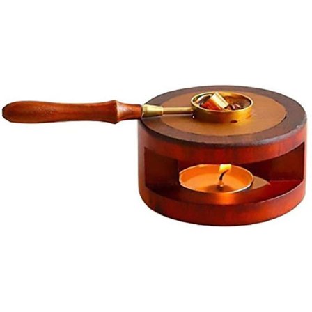 Voksforsegling Varmer Trefjernhåndtak Smelteskje Sett Forsegling Voksovn Verktøy for KLB