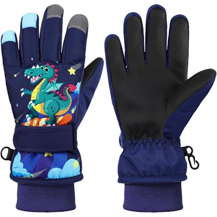 Skihansker for barn, snowboardhansker, snøhansker, vanntette og vindtette vintervotter for 4-13-åringer. Ski, snowboard, ridning