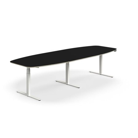 Standing meeting table NOVUS, 3200x1200 mm, white/black