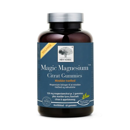 New Nordic Magic Magnesium Citrat Gummies 60 stk, Helse & Madvarer, Mineraler, Magnesium