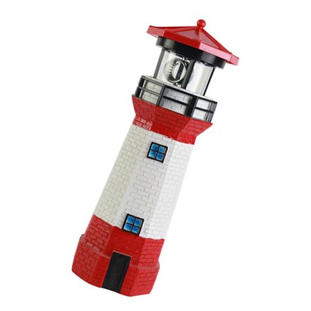 Solcelled Fyrtårn Miljøvennlig Energibesparende Solcelledrevet Fyrtårn med Roterende Beacon for Hagedekorasjon Rød