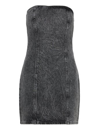 ROTATE Birger Christensen | Rhinestone Denim Dress | 34