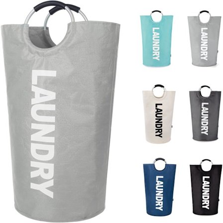 Vasketøjskurv med polstrede håndtag, vandtæt vasketøjskurv sammenklappelig, vasketøjskurv til badeværelse, vaskeri, college-FF-