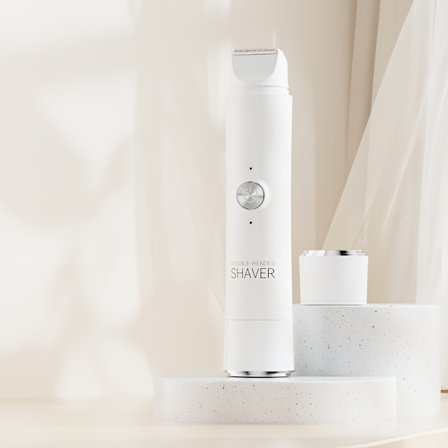 1 st Uppladdningsbar Elektrisk Rakapparat med Dubbla Huvuden | 2-I-1 Sladdlös Unisex Våt- och Torr Hårtrimmer för Kroppen och Ansiktsepilatorer, 