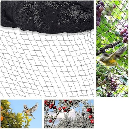 15m x 15m Fuglebeskyttelsesnet Fuglenet Plantenet Damnet Havenet til Have, 5 x 5 cm Store Huller
