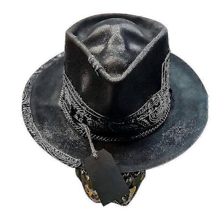 Cowboyhat til mænd i punk-stil - Western Cowboyhat med kranie