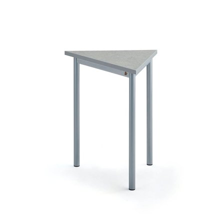 Biurko SONITUS TRIANGEL, 700x600x720 mm, szare linoleum, szary aluminium