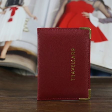 Cover Case Bus Pass Rail Card Holder VINRØD - høj kvalitet