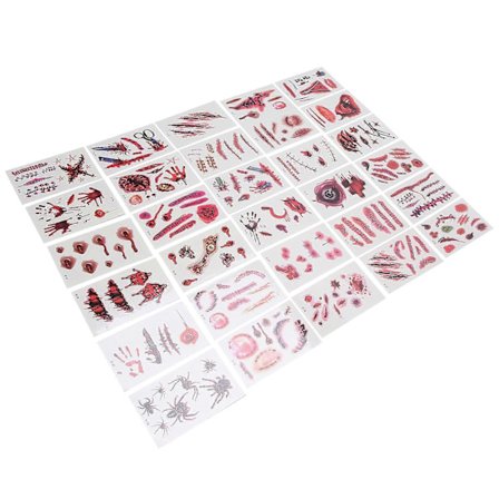 Sår Tatoveringer Midlertidig Halloween Dekor Cosplay Party Sminke 30 Ark