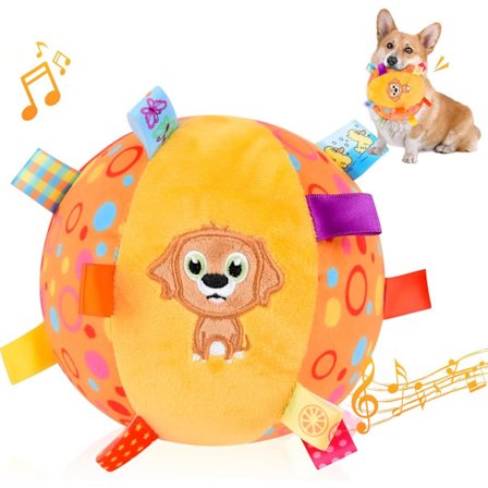 Hundeleker med pipelyd og merkelapper, interaktive hundeleker, myke kosedyrleker for valper med innebygd bjelle, tyggeleker for hunder for å holde dem