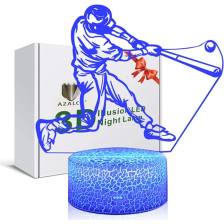 3D Illusion Baseball Nattlampa 16 Färgförändring