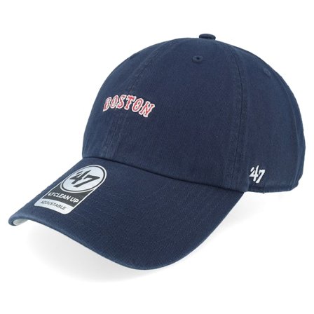 47 Brand - MLB Blå unconstructed Caps - Boston Red Sox Brs Base Runner Script Clean Up Navy Dad Cap @ Hatstore