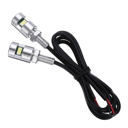 2x Krom 5630 Motorcykel Skruv Bult Lampa Bil Universal Registreringsskylt Ljus 12V