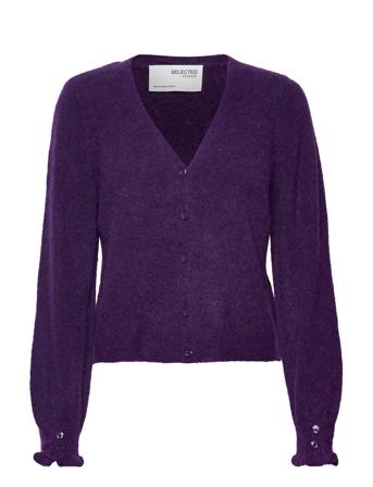 Slfsia Juma Ls Knit Cardigan B Strikkegenser Cardigan Lilla Selected Femme