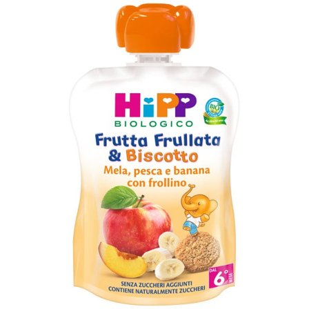 Hipp Frutta Frullata Mela Pesca Banana Frollino 90ml 6 Mesi+