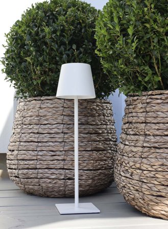 Grimstad oppladbar bordlampe H38 - hvit