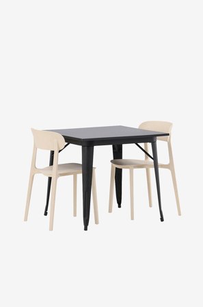 Venture Home - Spisebordssett Tempe med stoler Åstol - Beige - Spisegruppe 4 personer - Fra Homeroom