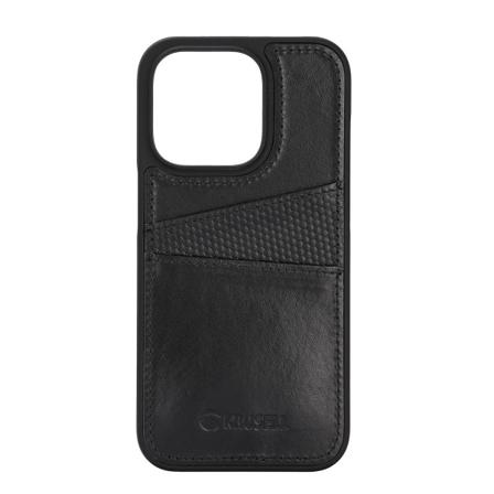 Premium iPhone 14 Pro Max Skinnkortdeksel - SVENSK DESIGN - EKTE SKINN Svart