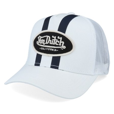 Von Dutch - Weiss Trucker Cap - Stripes White Trucker @ Hatstore