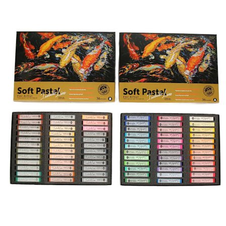 72 stk. bløde pastelfarver med fremragende lysægthed, klare farver, sikker og hurtig farvning, kridtpastel til kunst, håndværk, maling og tegning