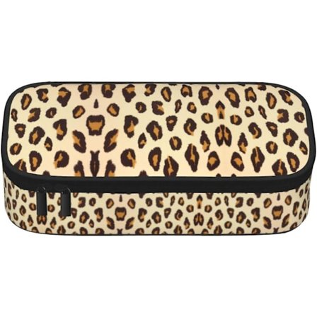 Gul Leopardmönstrad Pennfodral Stor Kapacitet, Portabel Pennväska för Pojkar Flickor Vuxna och Kontor, 21cm x 9.5cm x 5cm6651