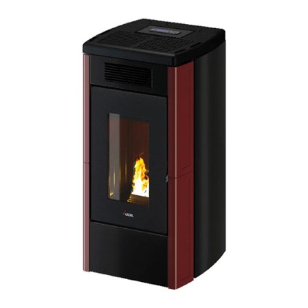 Stufa a pellet Cadel Atena Plus 14 ad aria canalizzata 14 kW - WiFi MAIOLICA ROSSO