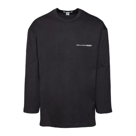 Comme des Garçons, Long Sleeve Chest Logo T-Shirt Zwart, Heren, Maat:M