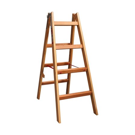 Trätrappstege, 2x4 steg, höjd: 1140 mm