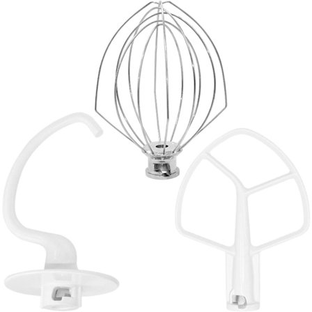 K45DH&K45WW&K45B Kitchen Aid -sekoittimien korjaussarja, jossa on K45DH-pinnoitettu tarttumaton taikinakoukku ja K45B-pinnoitettu tarttumaton litteä 