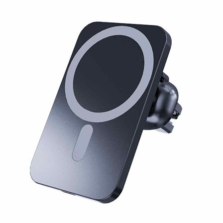 Bilopladerholder med stærkt magnetisk greb, automatisk fastspænding af telefonholder trådløs hurtig opladning 15W, luftventilholder til Qi-aktiverede 