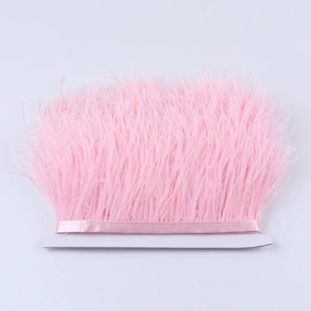 1 Meter Fluffig Vit Strutsfjäder Trim Frans 8-10cm Fjäderband för Bröllop Fest Sömnad Klänning Kläder Dekoration Hantverk Light Pink 1M