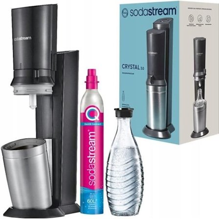 Sodamaskin - Sodastream - Crystal 3.0 - Glasflaska 0.6L - CO2 Snabbkoppling - Hemmagjord kolsyrat vatten