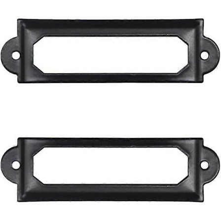 50 stk. Svarte metall-etikettholdere Kontor Bibliotek Filskuff Skap Kortmerke Etikettholder Metallramme 60 mm x 17 mm