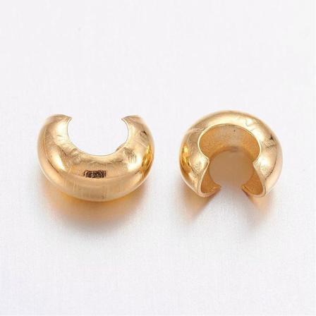 100 St Täckare Till Klämpärlor Crimp Cover 4mm Guld