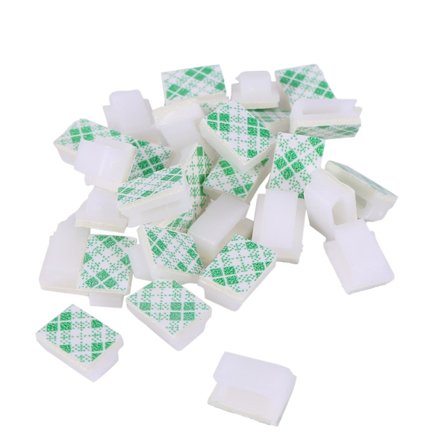 30x Kabelholder Kabelklips Kabelklemme Selvklæbende Hvid