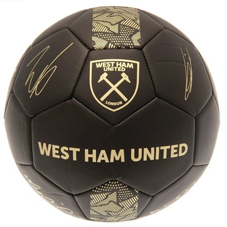 West Ham United FC Phantom Signature Football 5 Matt Black/Gold