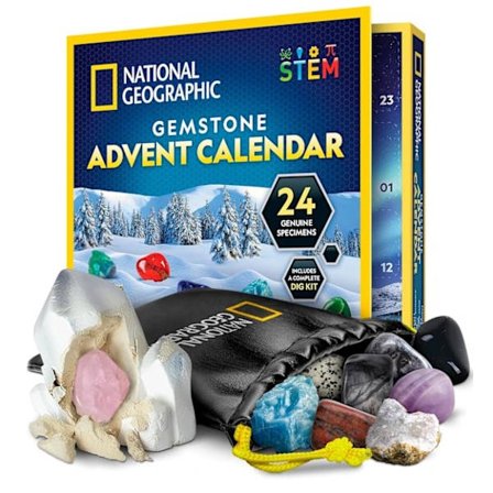 NATIONAL GEOGRAPHIC Smykkesten Adventskalender - 2024 Adventskalender for Barn med 24 Smykkestener å Åpne Hver Dag, Mini Gem Digger Kalender 16