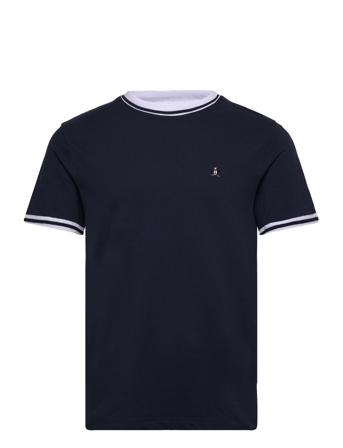 Org Piq Tee Ribbed T Tops T-Kortærmet Skjorte Blue Original Penguin
