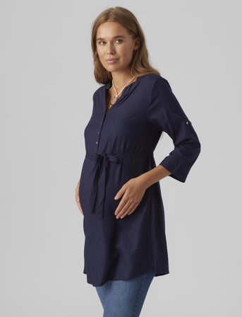 Mamalicious Mlmercy Lia 3/4 Woven Tunic 2F A. - Blue - M