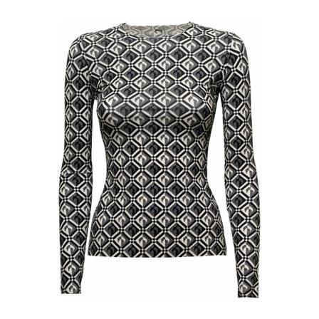 Marine Serre Long Sleeve Tops Sort, Dame