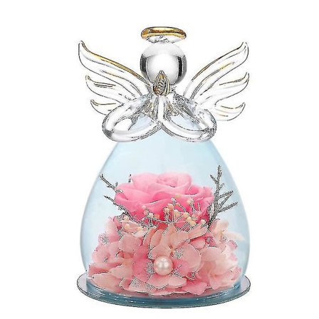 Konserverte Blomster Morsdag Bursdagsgaver Til Mamma Mormor, Engelfigurer Med Ekte Blå Rose Takkgave, Bryllupsjubileumsgave