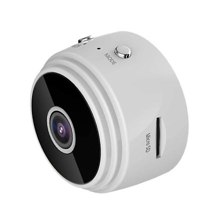 Mini Kamera Trådlös Kamera Hd 1080P Wifi med Inomhus/Utomhus Mörkerseende Rörelsedetektering Alarm Vit YEMAESRE