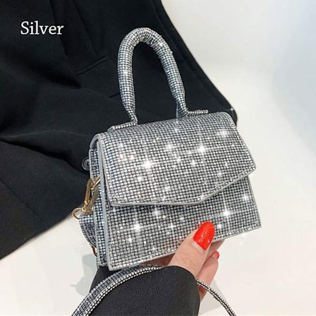 Fashion Silver Bright Evening Bag Dame Messenger Shoulder silver