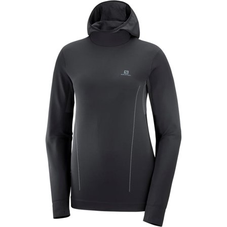 Salomon Women's Essential Seamless Hoodie Women long-sleeved training tops Black L