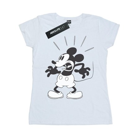 Disney Dam/Kvinnor Mickey Mouse Rädd Bomull T-shirt L Vit