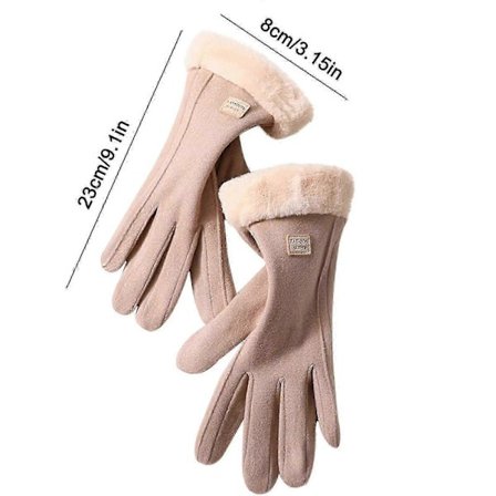Varme handsker dame vinter plus fløjl tykke efterår udendørs cykling skærm cykelhandsker[D]