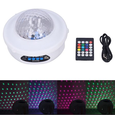 Bluetooth-høyttaler Musikkprojeksjonslampe RGB Partylys for hjemme KTV-dekorasjon